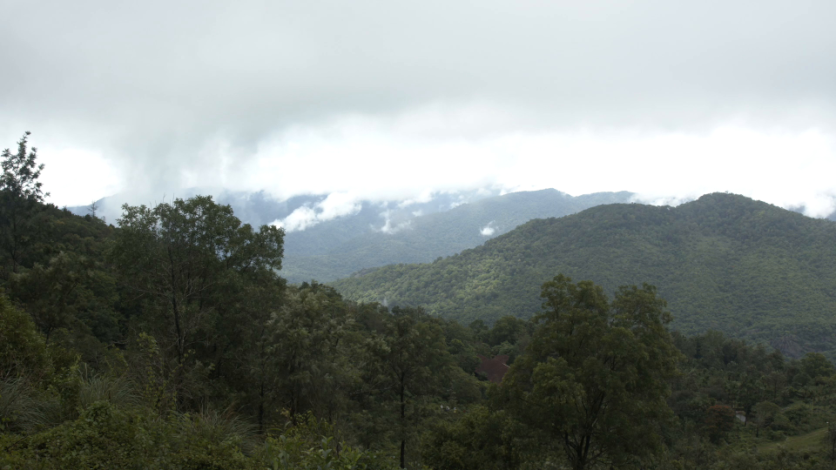 Transient clouds grazing mountain tops