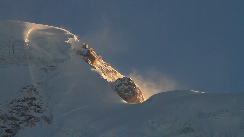 Snow-capped mountain ranges at the Himalayas