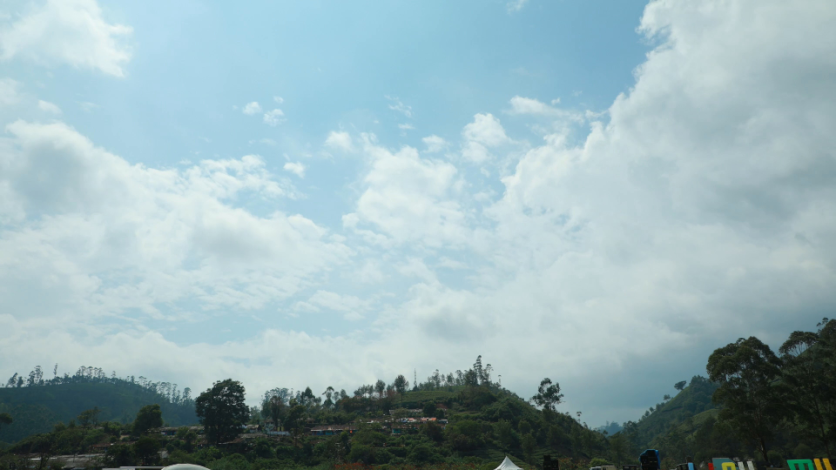 Clouds moving above a valley