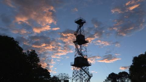 Silhouette of a Watchtower in Kerala