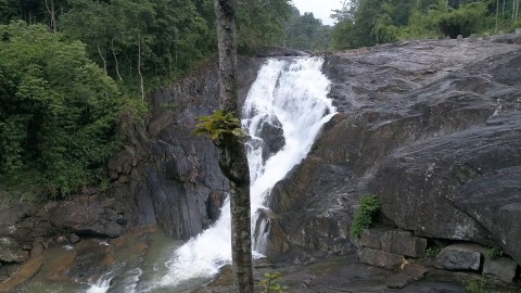 Aerial shot of Kanthanpara Waterfalls