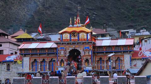 Badrinath Temple at Garhwal Hill Ranges, Uttarakhand