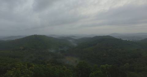 Aerial shot of hillocks in Kerala