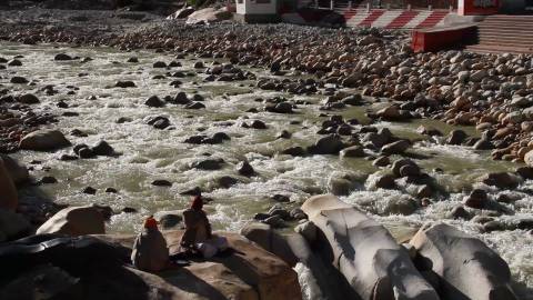 River flowing near Gangotri temple, Uttarakhand