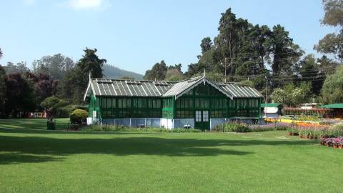 Glasshouse at the Botanical gardens in Ooty, Tamil Nadu