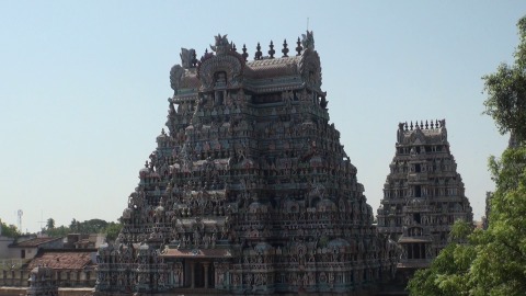 Gopurams of a temple in Tamil Nadu