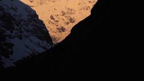 Snow-capped mountain peak in the Himalayas