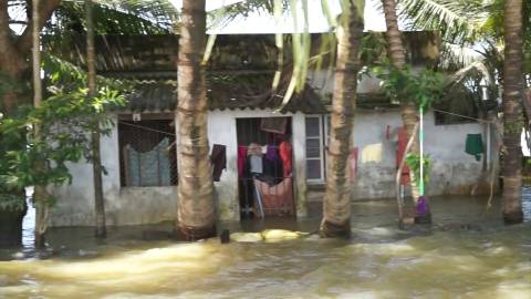 Flooded houses in Alappuzha