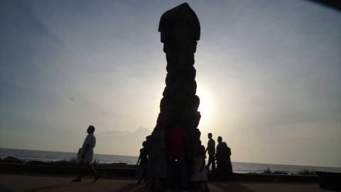 People taking a walk on the Kozhikode beach