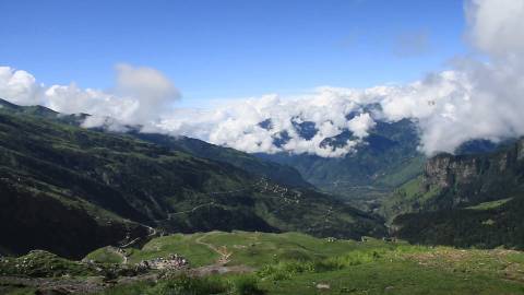 Stretch of mountains at Keylong/ Kyelang, Himachal Pradesh