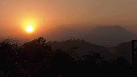 Sun Rise above hills, Kerala