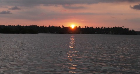 Sunset from the Kerala backwaters