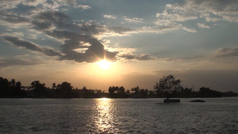 Sunset in Kaveri River at Namakkal