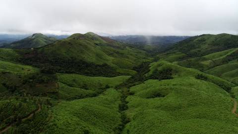 Aerial shot of Vagamon Hills, Kerala