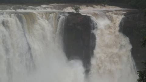 Wide shot of Athirappilly waterfalls, Kerala